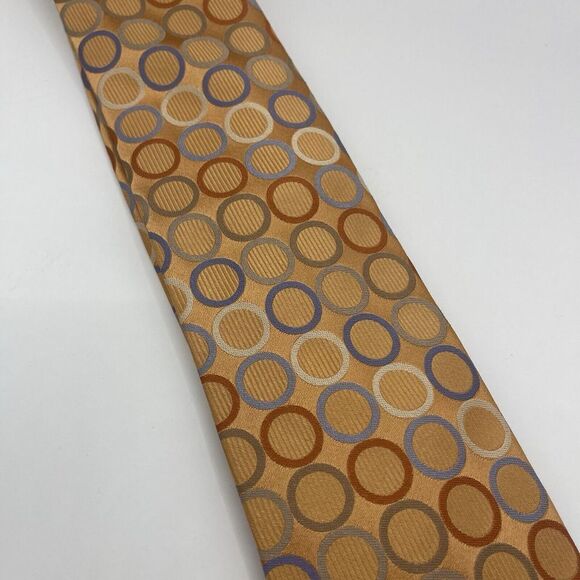 Michael Kors  Circle Pattern Men's Neck Tie Neutrals - Picture 2 of 3